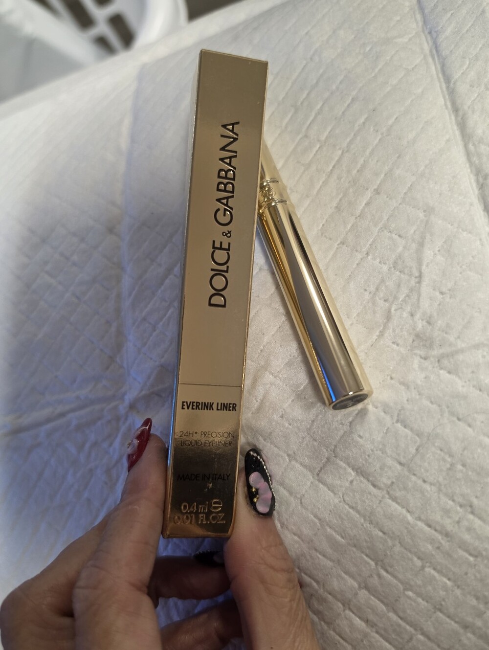 NIB Dolce & Gabbana Gold Everink Liquid Eyeliner Pen - 01 Total Black